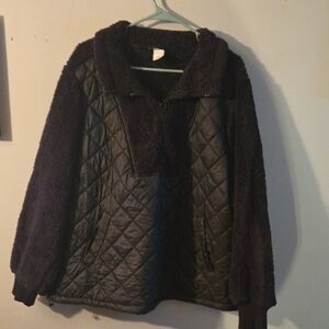 Livi Active Black Teddy Jacket Cozy Quilted Design